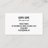 Hausreinigung Zuhause Services Handgezogenes Doodl Visitenkarte (Rückseite)