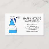 Hausreinigung Zuhause-Services liefert Spray-Flasc Visitenkarte (Vorderseite)