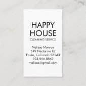 Hausreinigung Zuhause-Services liefert Spray-Flasc Visitenkarte (Rückseite)