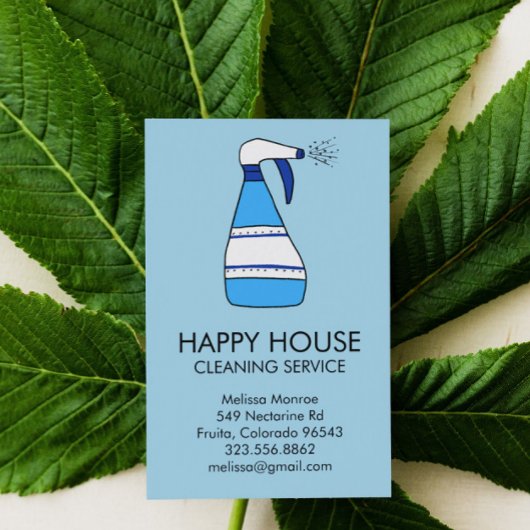 Hausreinigung Zuhause-Services liefert Spray-Flasc Visitenkarte