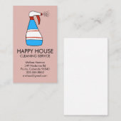 Hausreinigung Zuhause-Services liefert Spray-Flasc Visitenkarte (Vorne/Hinten)