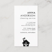Hausreinigung Zuhause Services Minimal einfach Visitenkarte (Rückseite)