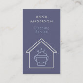 Hausreinigung Zuhause Services Minimal Lila einfac Visitenkarte (Vorderseite)
