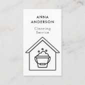 Hausreinigung Zuhause Services Minimal Schwarz-wei Visitenkarte (Vorderseite)