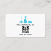 Hausreinigungs-Blauer QR-Code Visitenkarte (Rückseite)