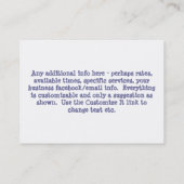 Hausreinigungs-Visitenkarte Visitenkarte (Rückseite)