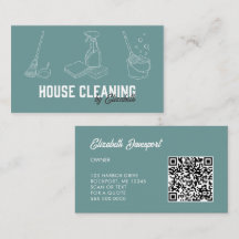 Hausreinigungsdienst Modernes Teal QR-Code
