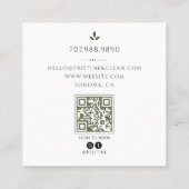 Hausreinigungsdienst QR Code Quadratische Visitenkarte (Rückseite)