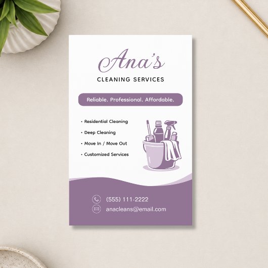Hausreinigungsdienste Mauve Werbeaktion Flyer