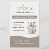 Hausreinigungsdienste Neutral Beige Flyer (Vorne)