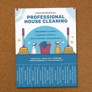 Hausreinigungsflyer mit abreißbaren Tabs Flyer