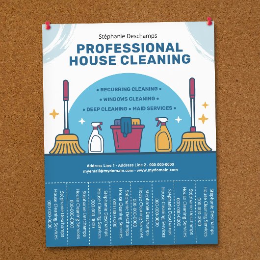 Hausreinigungsflyer mit abreißbaren Tabs Flyer