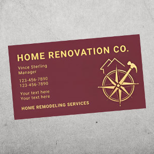 Hausrenovierungsunternehmen Eleganter goldener Kom Visitenkarte