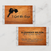 Hausschlüssel | Holzmarmor Visitenkarte (Vorne/Hinten)