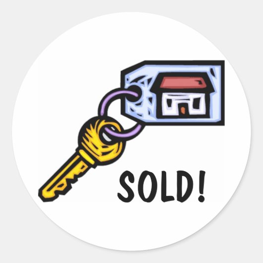 Hausschlüssel Runder Aufkleber (Vorderseite)