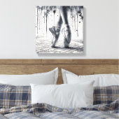 Hausschuhe aus schwarzem und weißem Ballet, gestep Leinwanddruck (Insitu (Schlafzimmer))