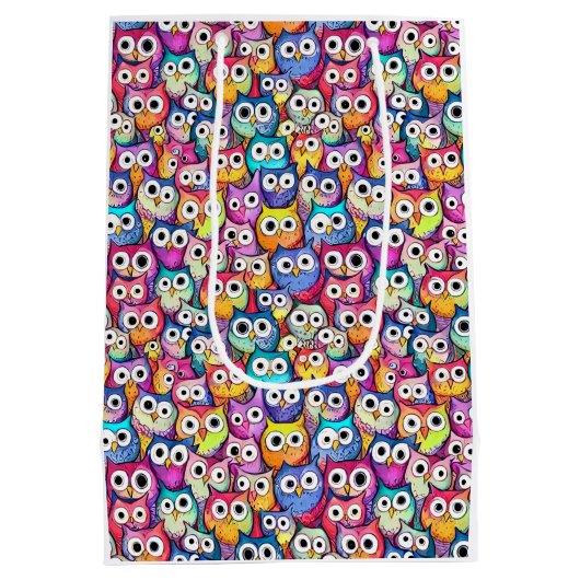 Hausschuhe Cartoon Vögel Muster Raubvogel Beute Mittlere Geschenktüte (Rückseite)