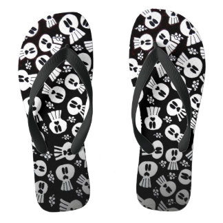 hausschuhe,- flip flops -, calveras - skulls badesandalen