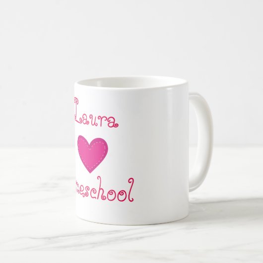 Hausschule für Liebe Rosa Kaffeetasse (VorderseiteRechts)