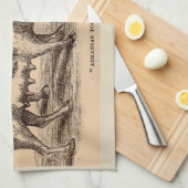 Hausschweine aus dem 19. Jahrhundert Geschirrtuch (Viertel Falte)