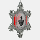 Haussegenverzierung Schneeflocken Zinn-Ornament (Links)