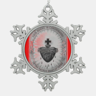 Haussegenverzierung Schneeflocken Zinn-Ornament