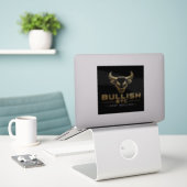 Haussier auf btc aufkleber (Laptop auf Schreibtisch)