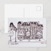 Haussmann Architecture | Champs Elysees, Paris Postkarte (Vorne/Hinten)