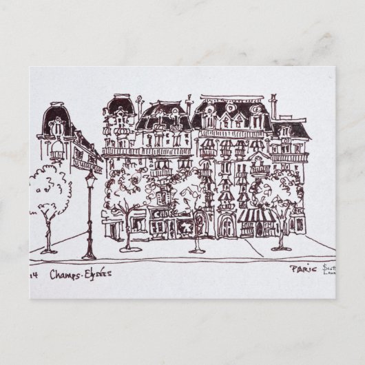 Haussmann Architecture | Champs Elysees, Paris Postkarte (Vorderseite)