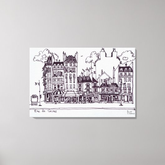 Haussmann Architecture | Rue de Sevres Leinwanddruck (Vorderseite)
