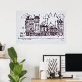 Haussmann Architecture | Rue de Sevres Poster (Heimbüro)
