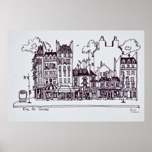 Haussmann Architecture | Rue de Sevres Poster (Vorne)