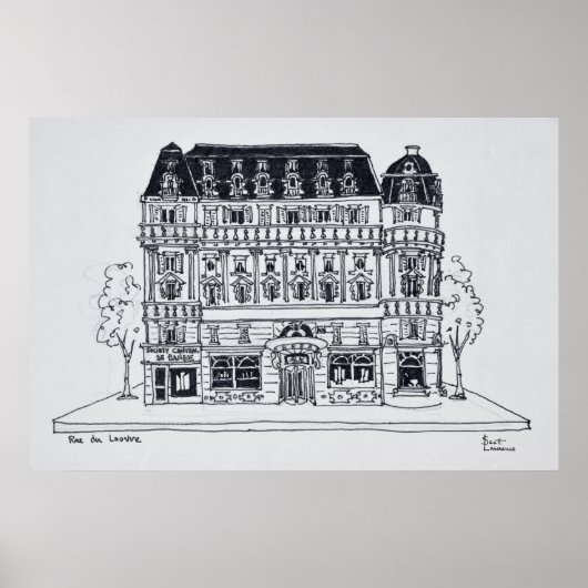Haussmann Architecture | Rue du Louvre, Paris Poster (Vorne)