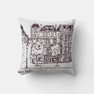 Haussmann-Architektur  Champs Elysees, Paris Kissen