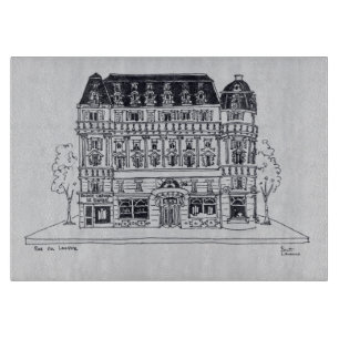 Haussmann-Architektur  Rue du Louvre, Paris Schneidebrett