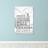 Haussmann Gebäude | Rue de Rennes, Paris Leinwanddruck (Insitu (Holzboden))