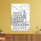 Haussmann Gebäude | Rue de Rennes, Paris Leinwanddruck (Insitu (Wohnzimmer))