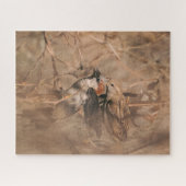 Haussperling Vögel Rustikale Frühlings-Wildtier-Fo Puzzle (Horizontal)