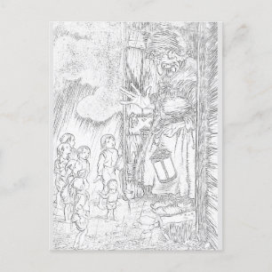 Hausstiftkunst Zeichnend Färben   Postkarte