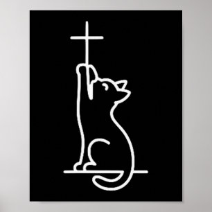 Haust Katzen lieben Jesus Sei glücklich Katze Poster