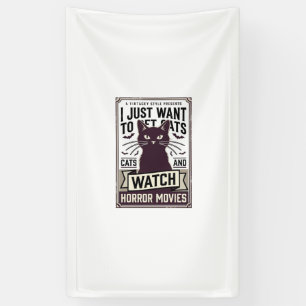 Haust Katzen schauen sich Horrorfilme an Vintage K Banner