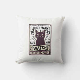 Haust Katzen schauen sich Horrorfilme an Vintage K Kissen