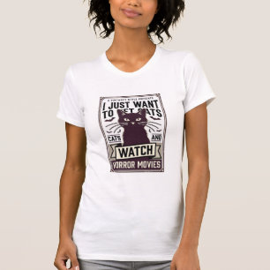 Haust Katzen schauen sich Horrorfilme an Vintage K T-Shirt