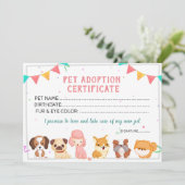 Haustier Adoption Certificate Vorlage (Stehend Vorderseite)