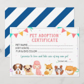 Haustier Adoption Certificate Vorlage (Vorne/Hinten)