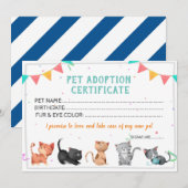 Haustier Adoption Certificate Vorlage (Vorne/Hinten)