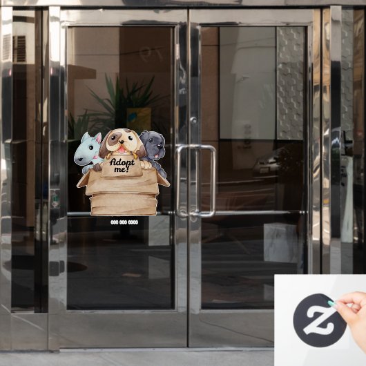 Haustier Adoption  Fensteraufkleber (Büro Tür)