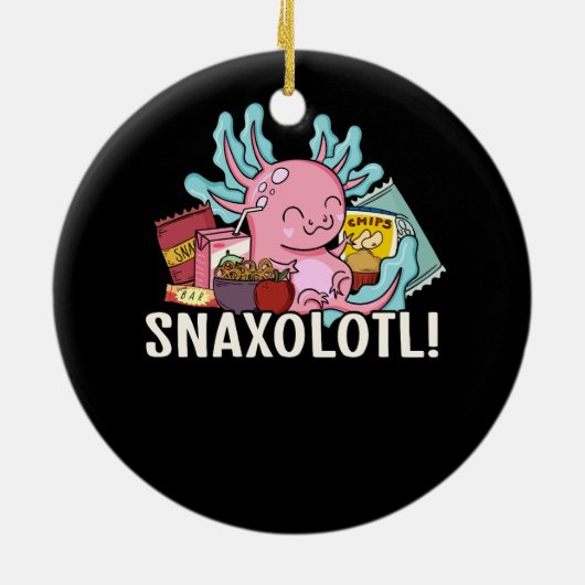 Haustier Axolotl Snaxolotl Niedlich Snacks Paläont Keramik Ornament (Hinten)