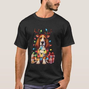 Haustier Basset Hound Hund Hund Lover Reindeer Chr T-Shirt