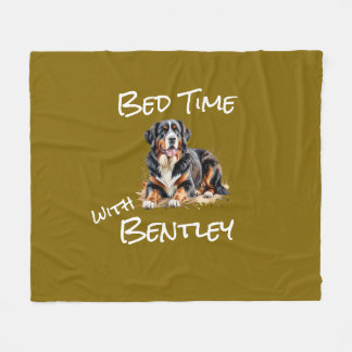 Haustier Berner Sennenhund Braun Weiß Personalisie Fleecedecke